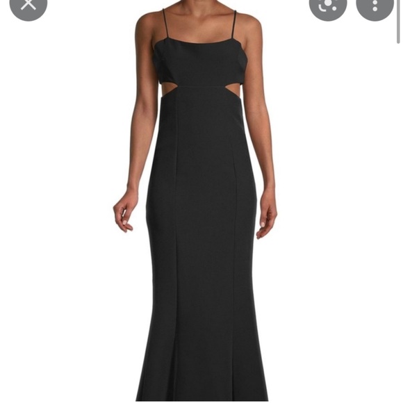 Black Cut Out Trumpet Dress - Picture 1 of 3